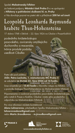 Pietní akt připomene biskupa Thun-Hohensteina